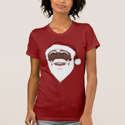 Santa Shirten African American Santa Clause T-shir T-shirt (Voorkant)