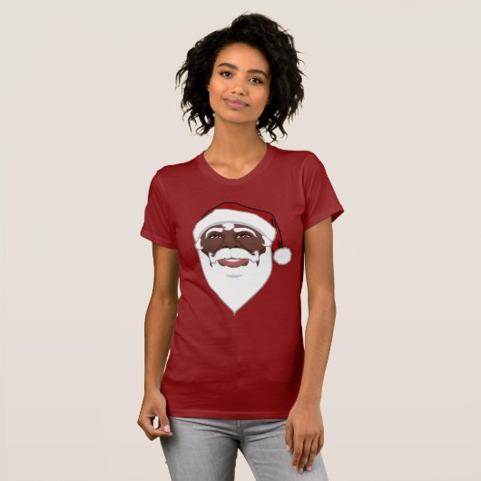 Santa Shirten African American Santa Clause T-shir T-shirt (Voorkant volledig)