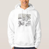 Santa Shock witte sweatshirt met capuchon (Voorkant)