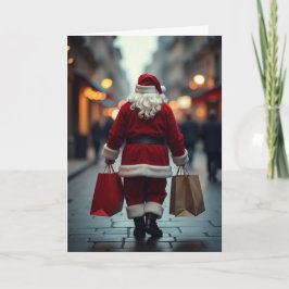 Santa shopping Xmas card Feestdagen Kaart