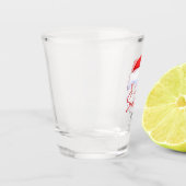 Santa Shot met Santa-hoed en kwast Glas (Links)