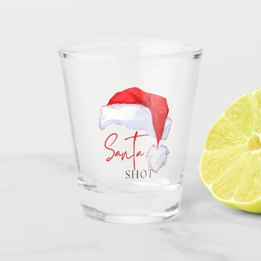Santa Shot met Santa-hoed en kwast Glas (Voorkant)