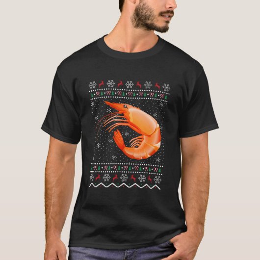 Santa Shrimp Fish Ugly Shrimp T-shirt (Voorkant)