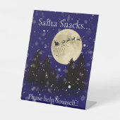 Santa Sighting kerstfeest snacks Reclamebord Met Voetstuk (Voorkant)