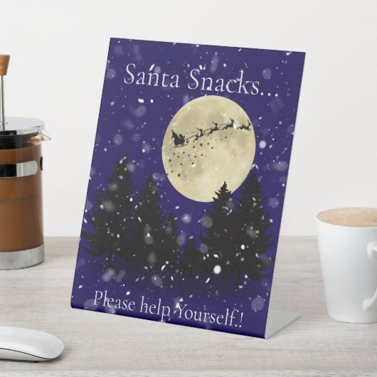 Santa Sighting kerstfeest snacks Reclamebord Met Voetstuk (Insitu)