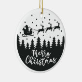 Santa Silhouette Merry keramisch Ornament (Rechts)