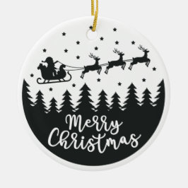 Santa Silhouette Merry keramisch Ornament