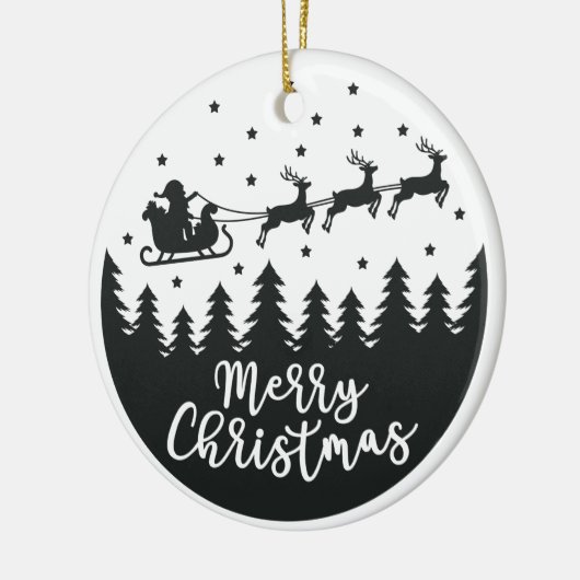 Santa Silhouette Merry keramisch Ornament (Links)