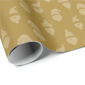 Santa Silhouette Modern Monotone Gouden Kerst Cadeaupapier (Rol Hoek)