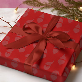 Santa Silhouette Moderne Monotone Rode Kerstmis Cadeaupapier