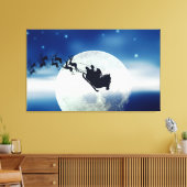 Santa Silhouette over de Muur Kunst Canvas Afdruk (Insitu (Woonkamer))