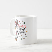 Santa Silly Goose Christmas Duck Funny Cute  Koffiemok (Voorkant links)