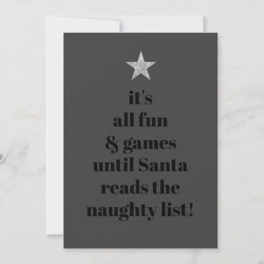 Santa Silver Star Modern Tree Font Funny Quote Feestdagenkaart (Voorkant)