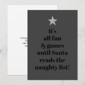 Santa Silver Star Modern Tree Font Funny Quote Feestdagenkaart (Voorkant / Achterkant)