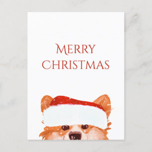 Santa Sinaasappel Corgi Vrolijk kerstfeest Briefkaart