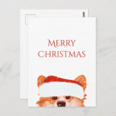 Santa Sinaasappel Corgi Vrolijk kerstfeest Briefkaart (Voorkant / Achterkant)