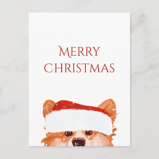 Santa Sinaasappel Corgi Vrolijk kerstfeest Briefkaart (Voorkant)