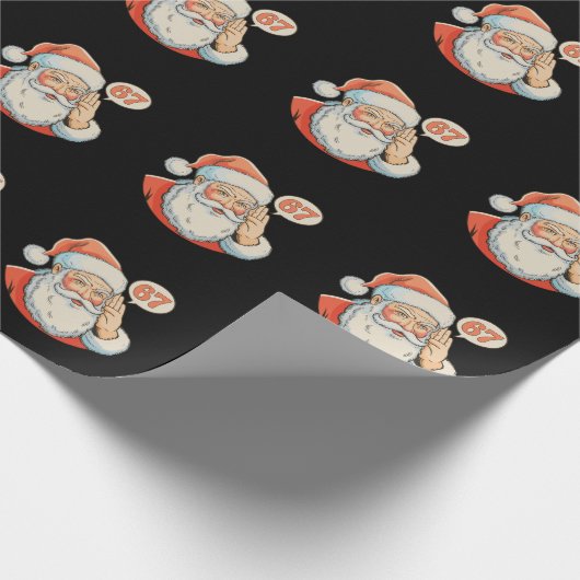 Santa Six Seven 6 7 67 Christmas Funny Xmas Meme Cadeaupapier (Hoek)