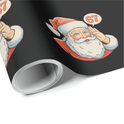 Santa Six Seven 6 7 67 Christmas Funny Xmas Meme Cadeaupapier (Rol Hoek)