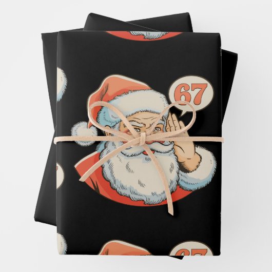 Santa Six Seven 6 7 67 Christmas Funny Xmas Meme Inpakpapier Vel (In situ)