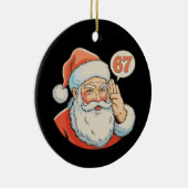 Santa Six Seven 6 7 67 Christmas Funny Xmas Meme Keramisch Ornament (Rechts)