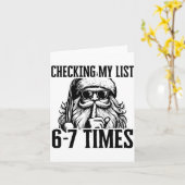 Santa Six Seven 6 7 Meme Funny Christmas Holiday H Kaart (Gele Bloem)