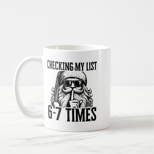 Santa Six Seven 6 7 Meme Funny Christmas Holiday H Koffiemok (Links)