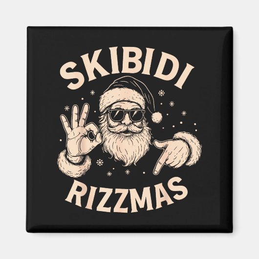 Santa Six Seven Meme 67 Hands Sign Rizz Skibidi Ri Magneet (Voorkant)