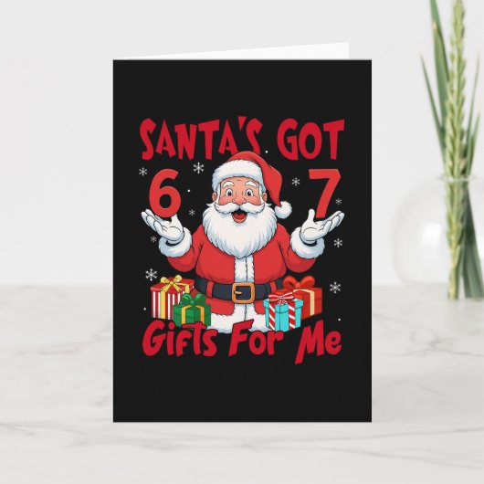 Santa Six Seven Meme Kerst Gen Z Meme Kaart (Voorkant)