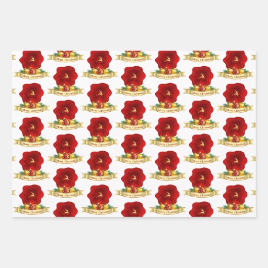 SANTA SKATEBOARD PANDA SNOWMAN MERRY CHRISTMAS INPAKPAPIER VEL (Voorkant 3)