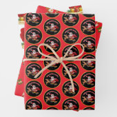 SANTA SKATEBOARD PANDA SNOWMAN MERRY CHRISTMAS INPAKPAPIER VEL (In situ)