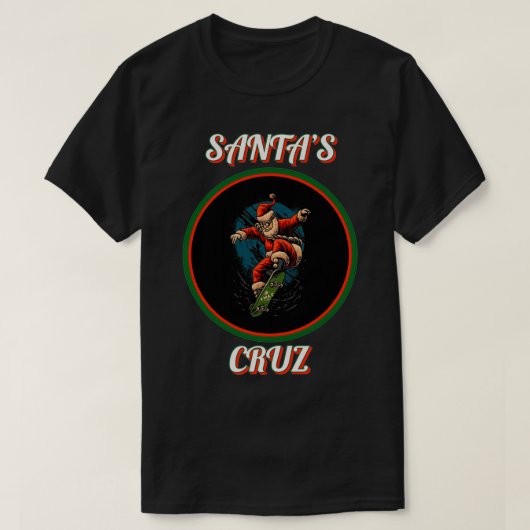 Santa Skateboarden met Kerstmis Santas Cruz T-shirt (Design voorkant)