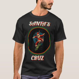 Santa Skateboarden met Kerstmis Santas Cruz T-shirt