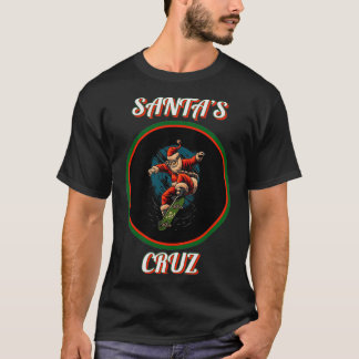 Santa Skateboarden met Kerstmis Santas Cruz T-shirt