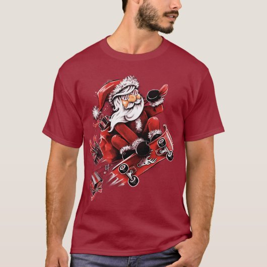 Santa Skateboarden T-shirt (Voorkant)