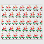 Santa Skateboarder Christmas Wrapping Paper Cadeaupapier (Vlak)