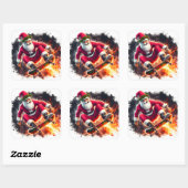 Santa Skateboarding trucs buiten Vierkante Sticker (Vel)