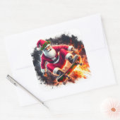 Santa Skateboarding trucs buiten Vierkante Sticker (Envelop)