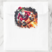 Santa Skateboarding trucs buiten Vierkante Sticker (Tas)