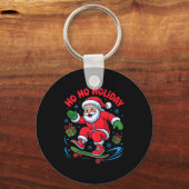 Santa Skater Skateboarding Lover Funny Christmas X Sleutelhanger (Voorkant)