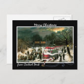 Santa Skating Over Central Park Feestdagenkaart (Voorkant / Achterkant)