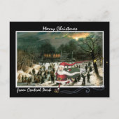 Santa Skating Over Central Park Feestdagenkaart (Voorkant)