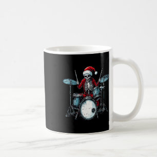 Santa Skeleton speelt drummer en percussionist Koffiemok