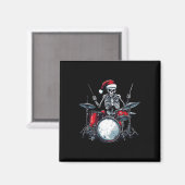 Santa Skeleton speelt drumpercussionist Magneet (Voorkant / Achterkant)