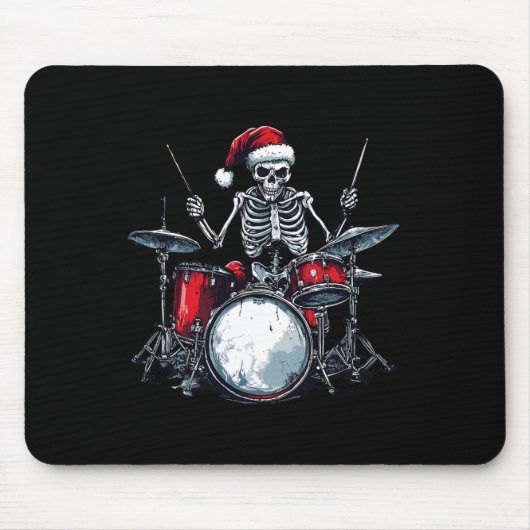 Santa Skeleton speelt drumpercussionist Muismat (Voorkant)
