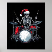 Santa Skeleton speelt drumpercussionist Poster (Voorkant)