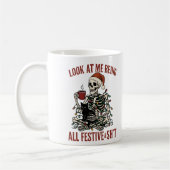 Santa Skeleton with Cat Holiday Snark Koffiemok (Links)