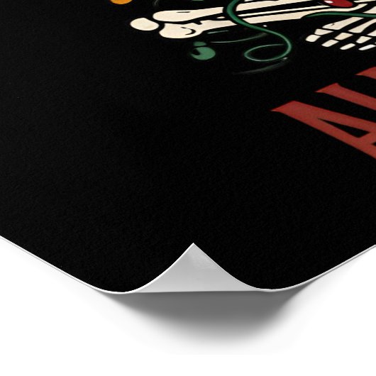 Santa Skeleton with Cat Holiday Snark Poster (Hoek)