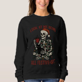 Santa Skeleton with Cat Holiday Snark Trui (Voorkant)