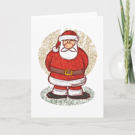 Santa sketch feestdagen kaart (Voorkant)